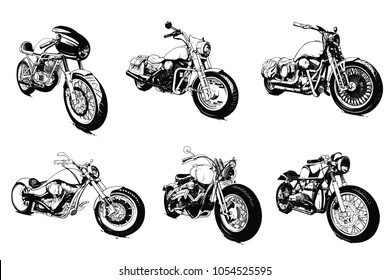 Vintage Custom Motorcicle Graphic Poster Illustration.	
