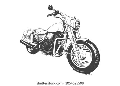 Vintage Custom Motorcicle Graphic Poster Illustration.	
