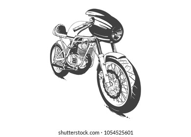 Vintage Custom Motorcicle Graphic Poster Illustration.	
