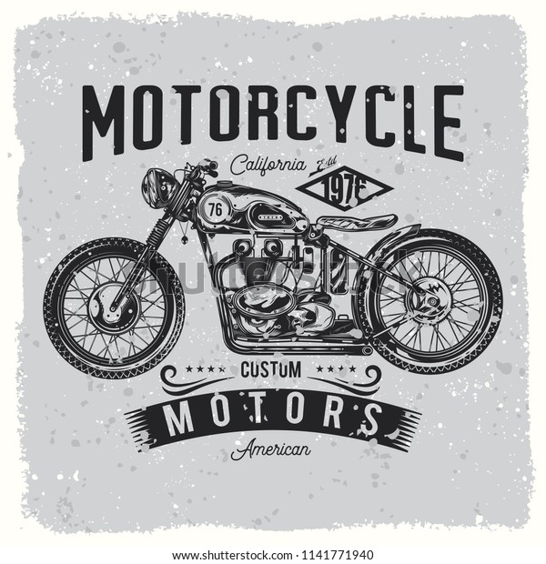 Vintage, custom\
motorcycle, bikers\
logo