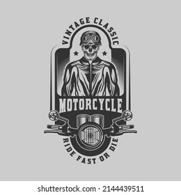 Vintage Custom Motorcycle cafe racer biker go fast Badge Emblem