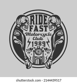 Vintage Custom Motorcycle cafe racer biker go fast Badge Emblem