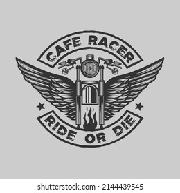 Vintage Custom Motorcycle cafe racer biker go fast Badge Emblem