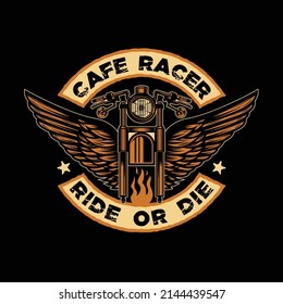 Vintage Custom Motorcycle cafe racer biker go fast Badge Emblem