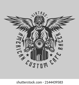 Vintage Custom Motorcycle cafe racer biker go fast Badge Emblem