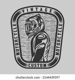 Vintage Custom Motorcycle cafe racer biker go fast Badge Emblem