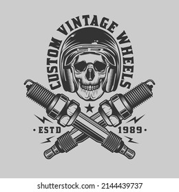 Vintage Custom Motorcycle cafe racer biker go fast Badge Emblem