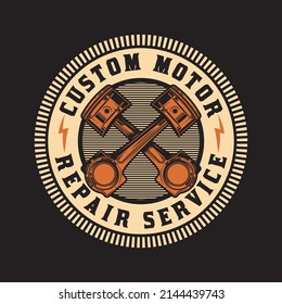Vintage Custom Motorcycle cafe racer biker go fast Badge Emblem