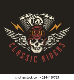 Vintage Custom Motorcycle cafe racer biker go fast Badge Emblem