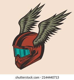 Vintage Custom Motorcycle Helmet cafe racer bike riding Badge Design