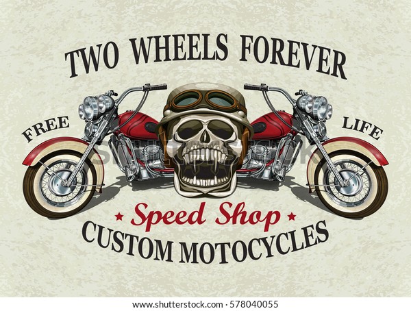 Vintage\
custom motorcycle  poster , t-shirt \
print.