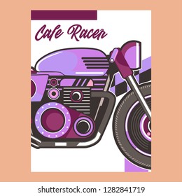 Vintage Custom Motorcycle Poster - Vector