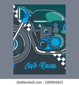 Vintage Custom Motorcycle Poster - Vector