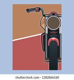 Vintage Custom Motorcycle Poster - Vector