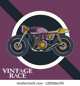 Vintage Custom Motorcycle Poster - Vector