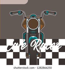 Vintage Custom Motorcycle Poster - Vector