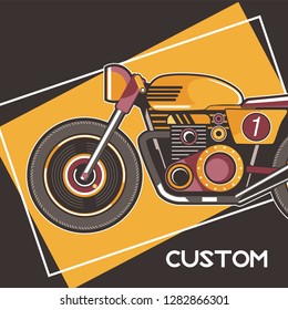 Vintage Custom Motorcycle Poster - Vector