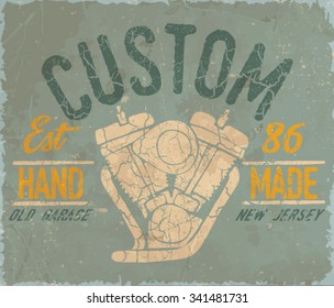 vintage custom motorcycling label