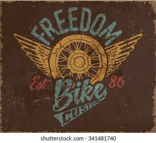 vintage custom motorcycling label