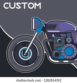 vintage custom mototrcycle badge design - Vector