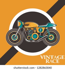 vintage custom mototrcycle badge design - Vector