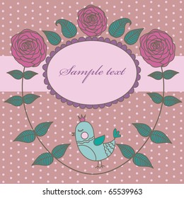 vintage cute floral card. Vector illustration