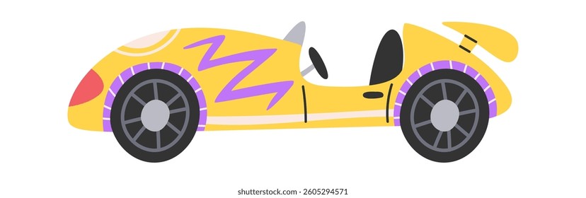 Vintage cute hand-drawn racing car