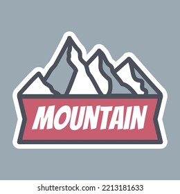 vintage cute mountain sticker design