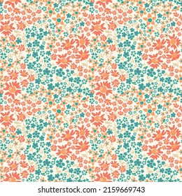 Vintage cute seamless ditsy wild flowers pattern - All over floral colorful daisy print for textile fashion fabric - Vector