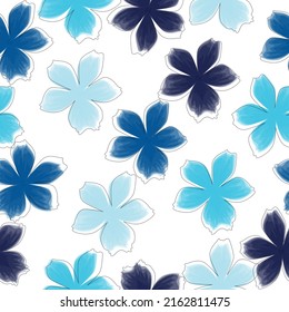 Vintage cute seamless ditsy wild flowers pattern - All over floral colorful daisy print  Small colorful flowers. White background.