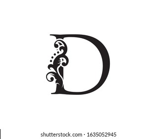 Vintage D Letter Swirl Logo Black Stock Vector (Royalty Free ...