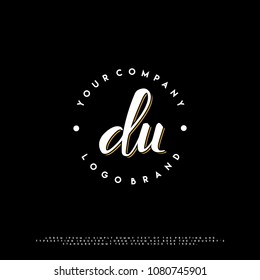 Vintage D & U initial name logo