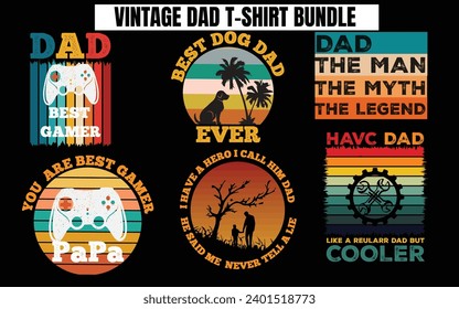 Vintage Dad T-shirt Design Bundle