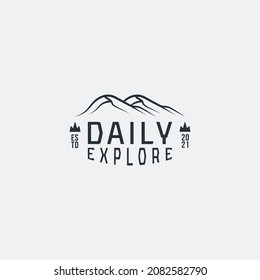 vintage daily explore logo vector design template with line art, retro and modern styles for business and printing isolated on white background. 