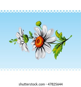 Vintage daisy flower. Vector.