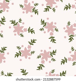 Vintage Daisy flowers seamless vector pattern. Distressed white Chamomile flowers on black background. Trendy for prints, fabric, invitation cards, wedding decoration, wallpapers, wall murals