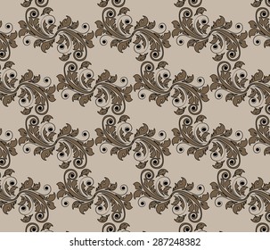 Vintage damask floral style Ornament Pattern. Vector