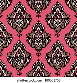 Vintage damask floral vector pattern