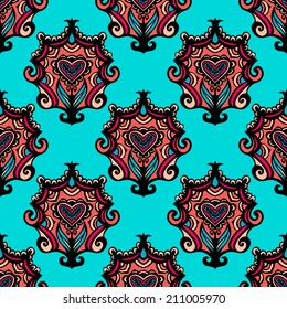Vintage Damask Floral Vector Pattern seamless design