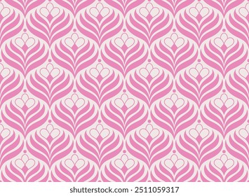 Vintage Damask Floral Vector Seamless Pattern. Decorative Retro Flower Illustration. Abstract Art Deco Background.