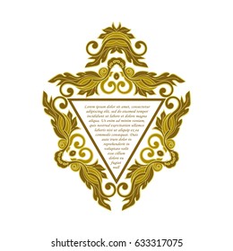 Vintage damask frame. Decorative vector design element.. 
