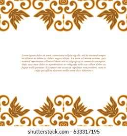 Vintage damask frame. Decorative vector design elements. 
