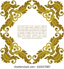 Vintage damask Gold frame. Decorative vector design elements. 
