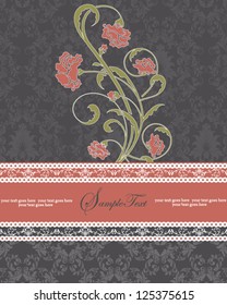 vintage damask invitation card