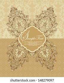 vintage damask invitation card