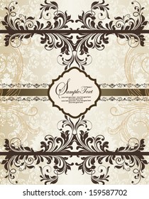 vintage damask invitation card