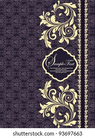 vintage damask invitation card