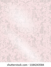 Vintage Damask ornament Vector background. Stylish patterns with stains decor. trendy pastelate pink colors