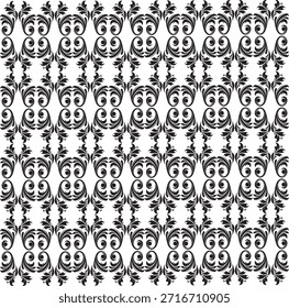 Patrón de damasco de Antiguas, elegante ornamento floral de fondo sin fisuras. Diseño de Fondo de pantalla barroco tradicional para interiores lujosos e impresión textil.
