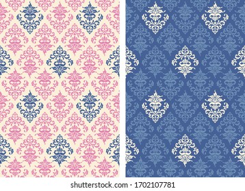 Vintage damask pattern geometric material
